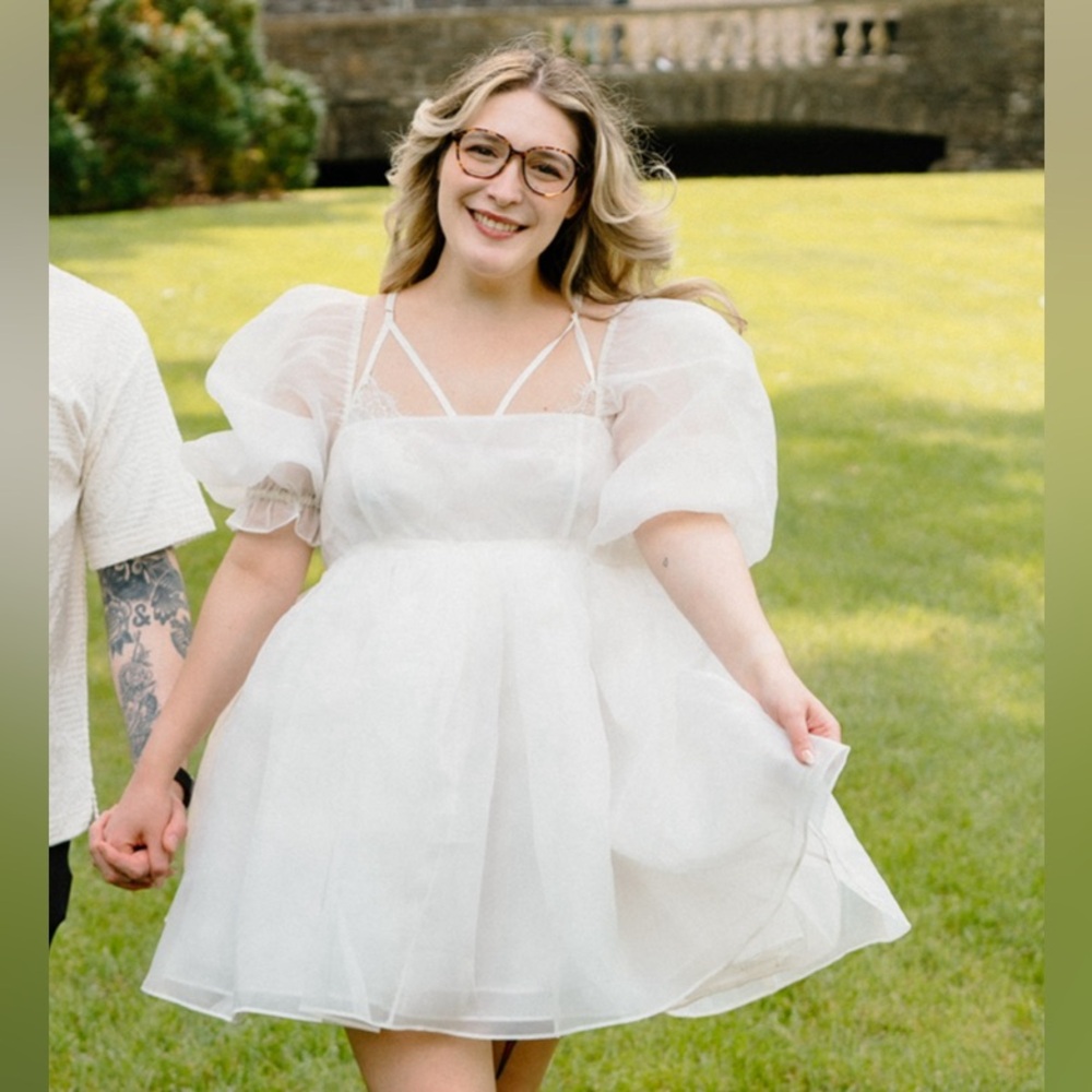 Selkie Ivory Puff Dress Size L
